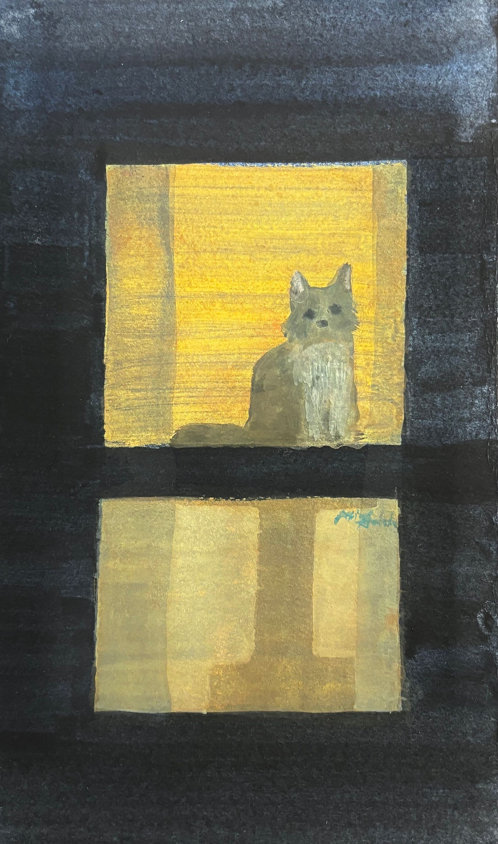 A Cat in a window. Mina Arakaki