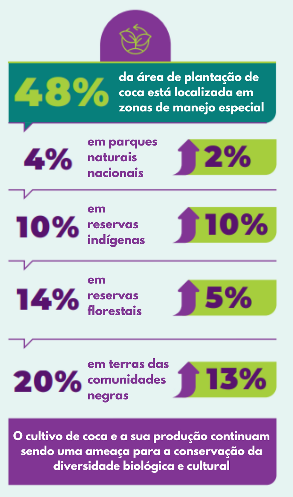 Cultivo de coca se distribui por diversas áreas do país. (Fonte: Reprodução/ UNODC)