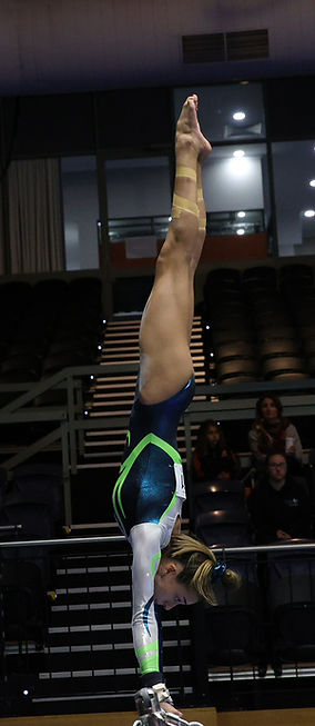 Female athlete doing a handstand