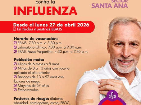 Santa Ana activa campaña de vacunación contra la influenza en todos los EBAIS