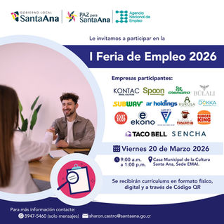 Santa Ana impulsa el empleo con feria que ofrecerá 250 puestos de trabajo