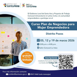 Santa Ana impulsa el emprendimiento femenino con curso gratuito en Pozos