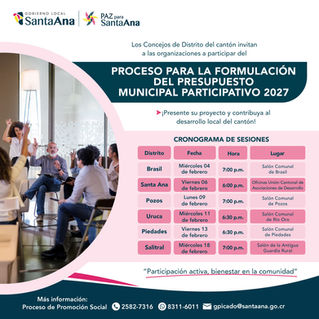 Santa Ana abre el proceso del Presupuesto Municipal Participativo 2027