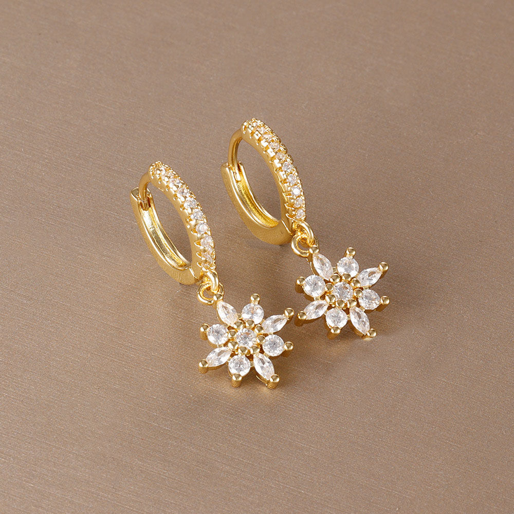 Radiant Floral Huggie Earrings