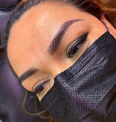 Microblading in Torrance, CA — natural hair-stroke eyebrow tattoo by Solange Beauty Salon & Ink, expert in permanent makeup.