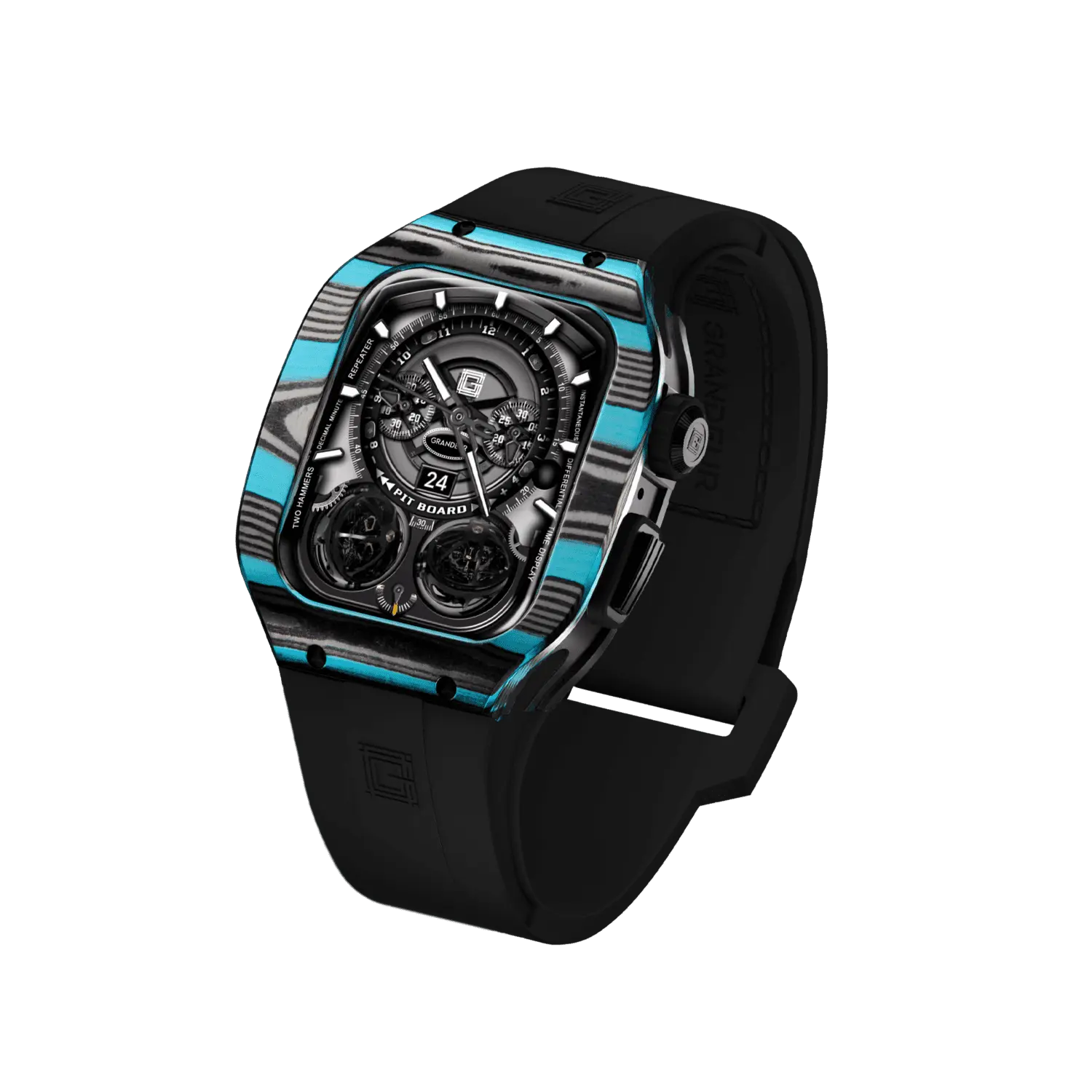 V2 Apple Watch Case Tiffany Carbon fiber – Black Strap