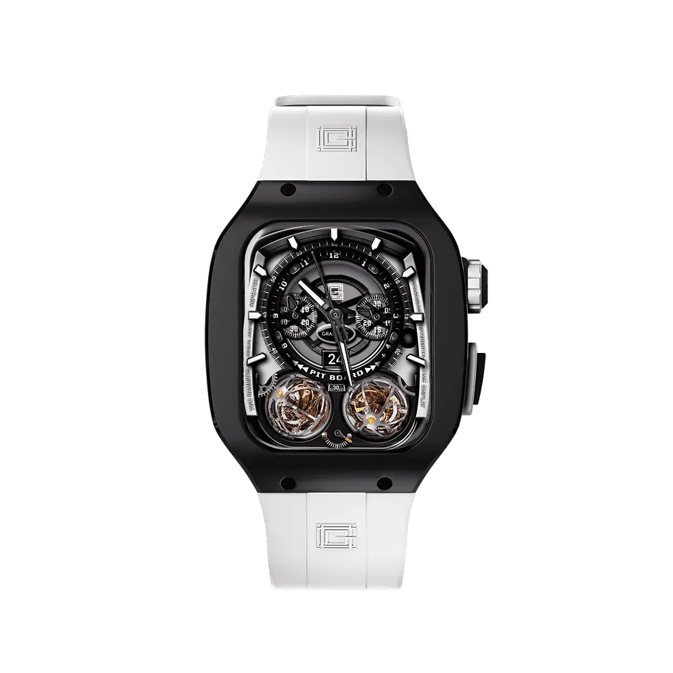 Thumbnail: V2 Apple Watch Case Titanium JetBlack – White Strap