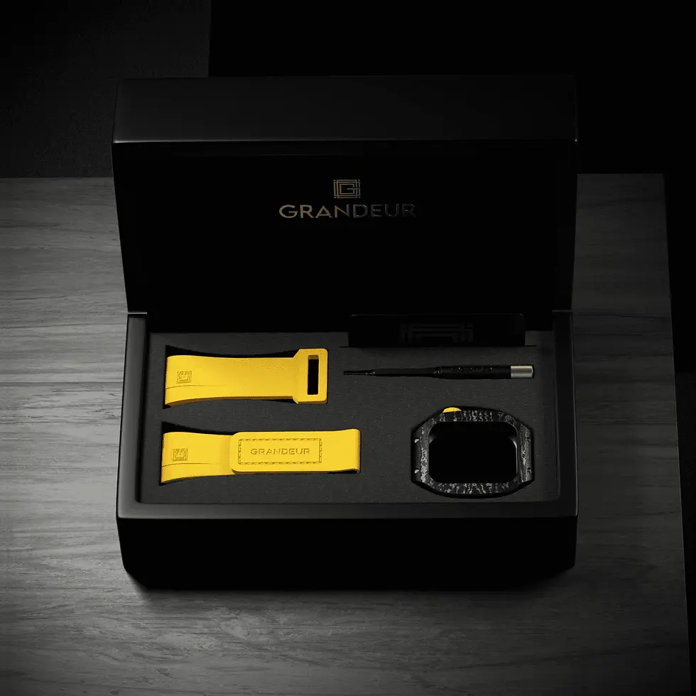 Thumbnail: V2 Apple Watch Case Carbon fiber – Yellow Strap