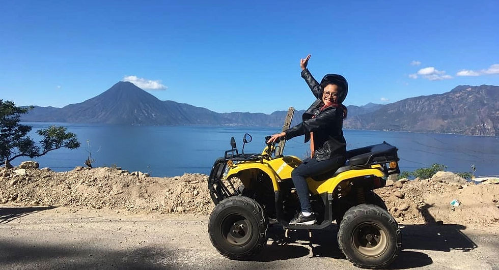 Exploring the stunning lake views on an ATV adventure.