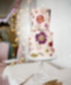 Pressed flower wedding cake