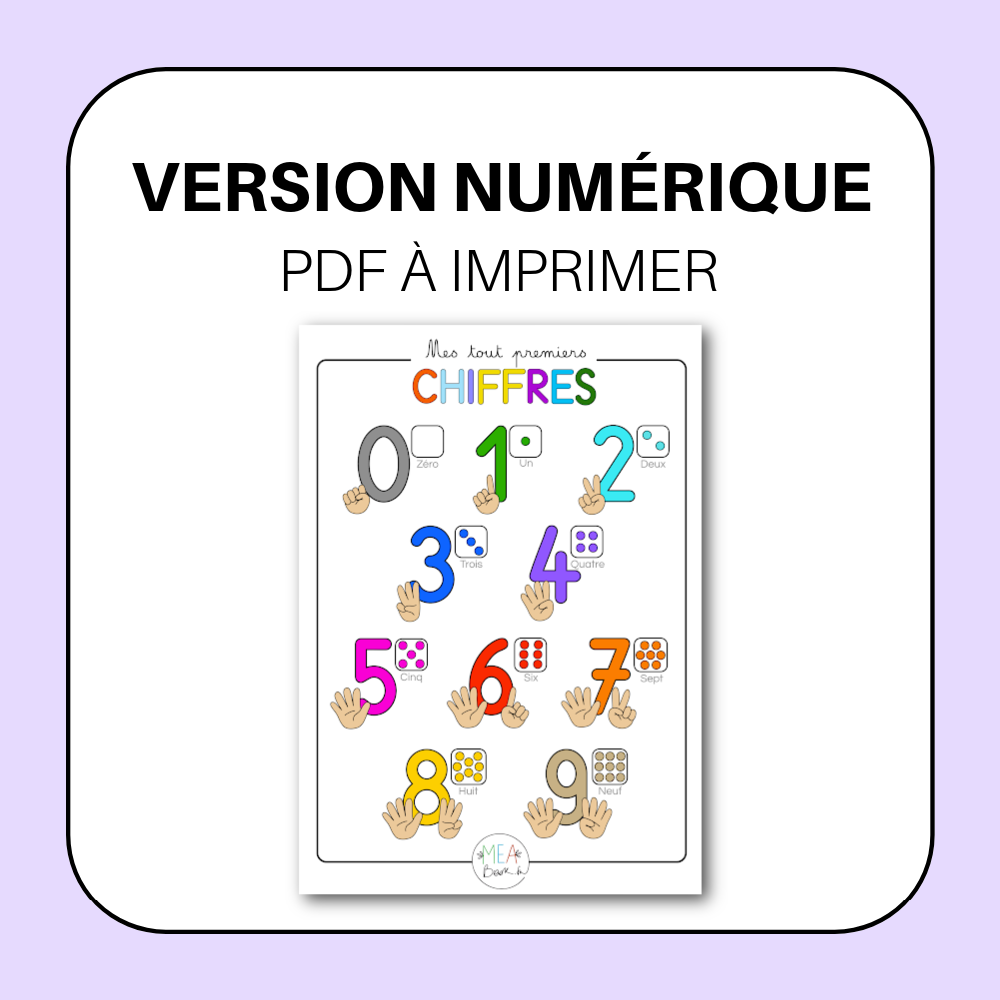 PDF 🪧 Affiche "Mes tout premiers chiffres"