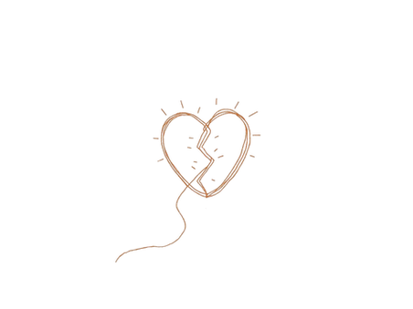 Minimal line-art of a cracked heart being gently stitched with a single thread, symbolizing self-forgiveness and emotional repair.