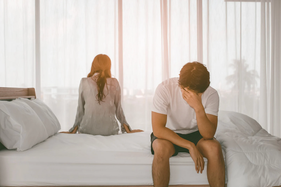 zerstrittenes Paar im Schlafzimmer