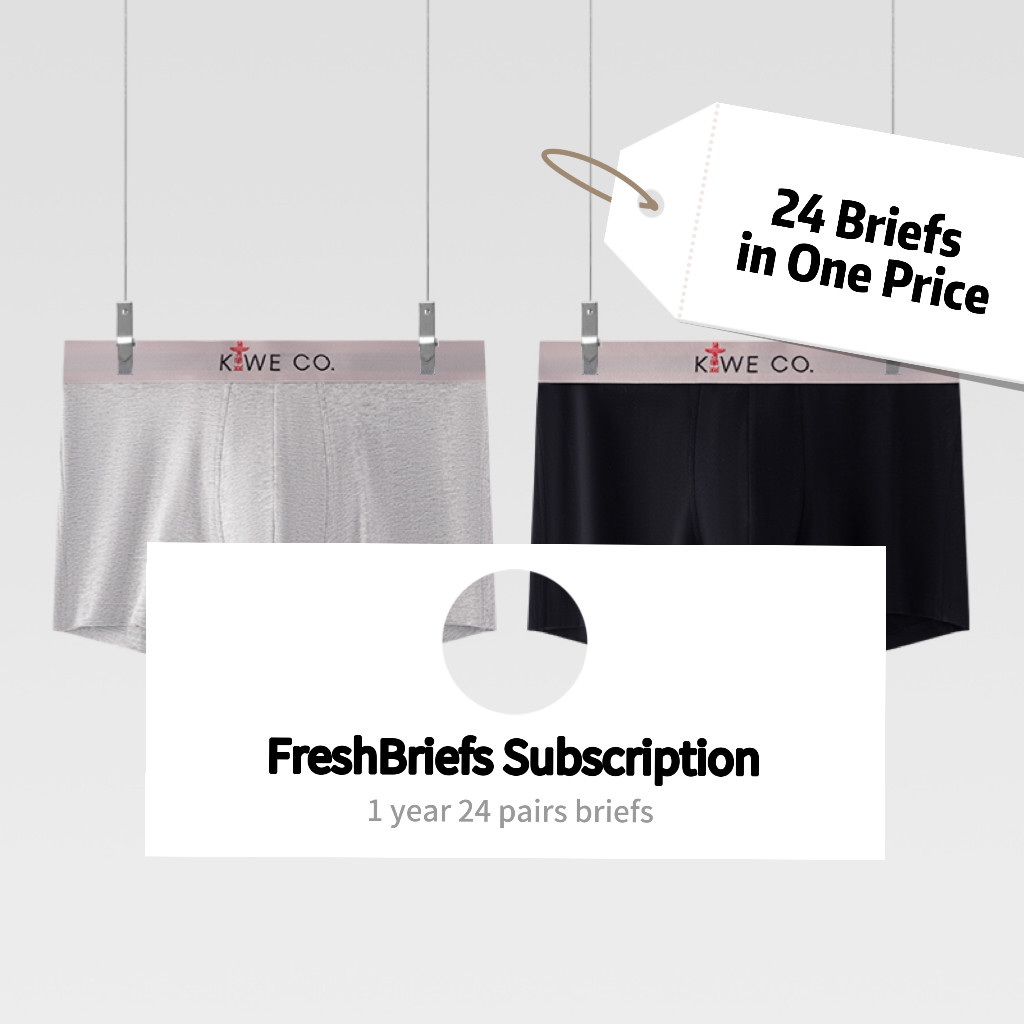 FreshBriefs Subscription (24 Pairs / 2 Pairs per month)