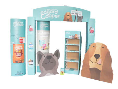 Dierenvoeding promoten met POS in karton.