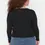 Thumbnail: Black U Neck Snap Detailed Knitted Crop Blouse