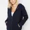 Thumbnail: Hooded Zipper Boyfriend Thick Fleece Knitted Sweatshirt