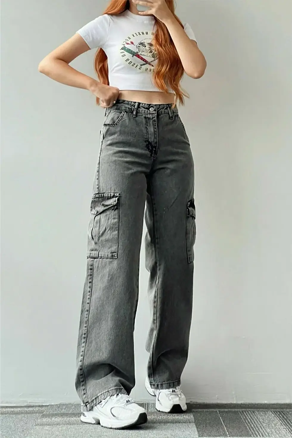 Lycra Cargo Pocket Palazzo Wide Leg