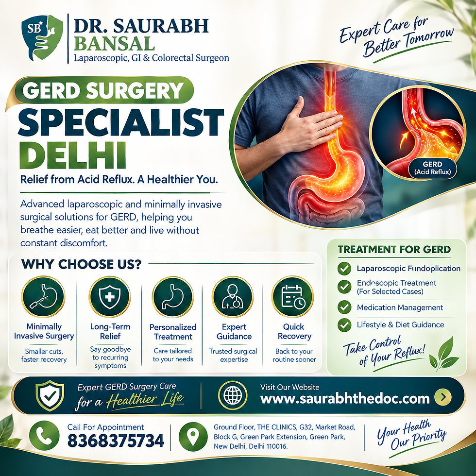 GERD Surgery Specialist Delhi for Advanced Reflux Treatment