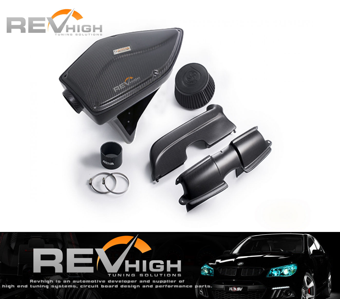 BMW E9X 325i carbon fiber airbox Performance cold air intake filter kit