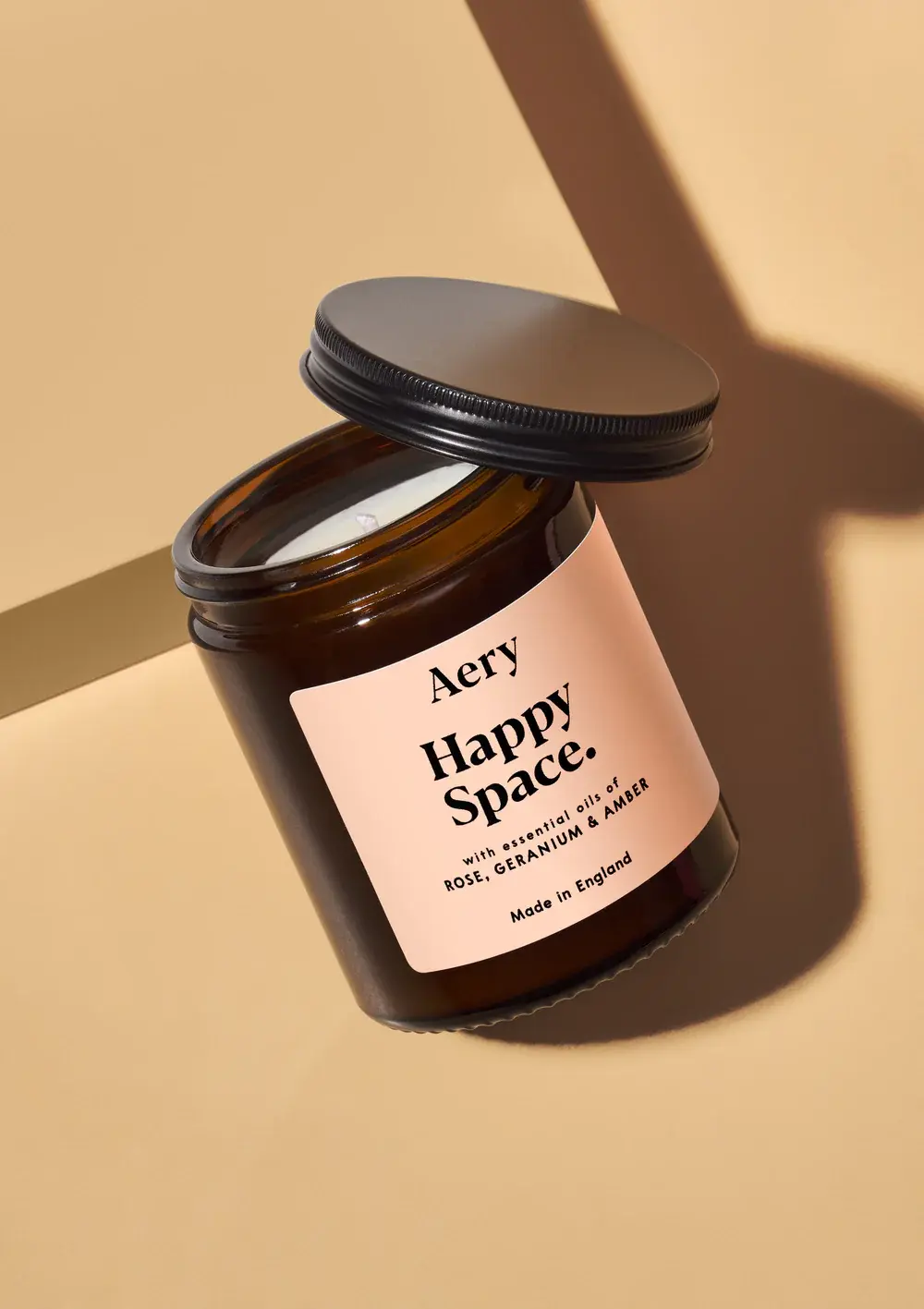 Aery Happy Space Scented Jar Candle - Rose Geranium and Amber