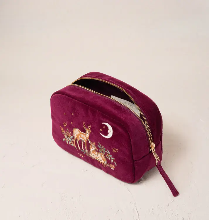 Thumbnail: Elizabeth Scarlett Woodland Ruby Velvet Makeup Bag
