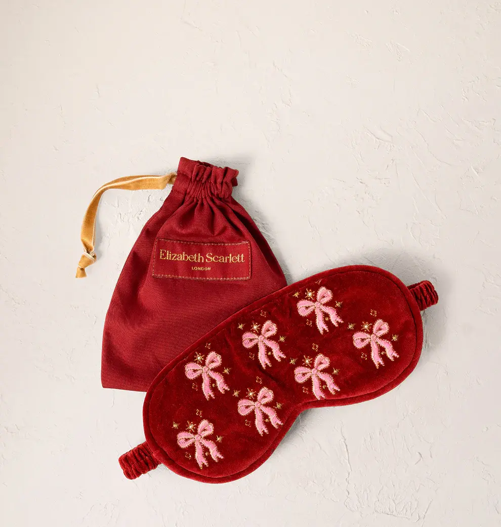Elizabeth Scarlett Dazzling Bows Velvet Eye Mask