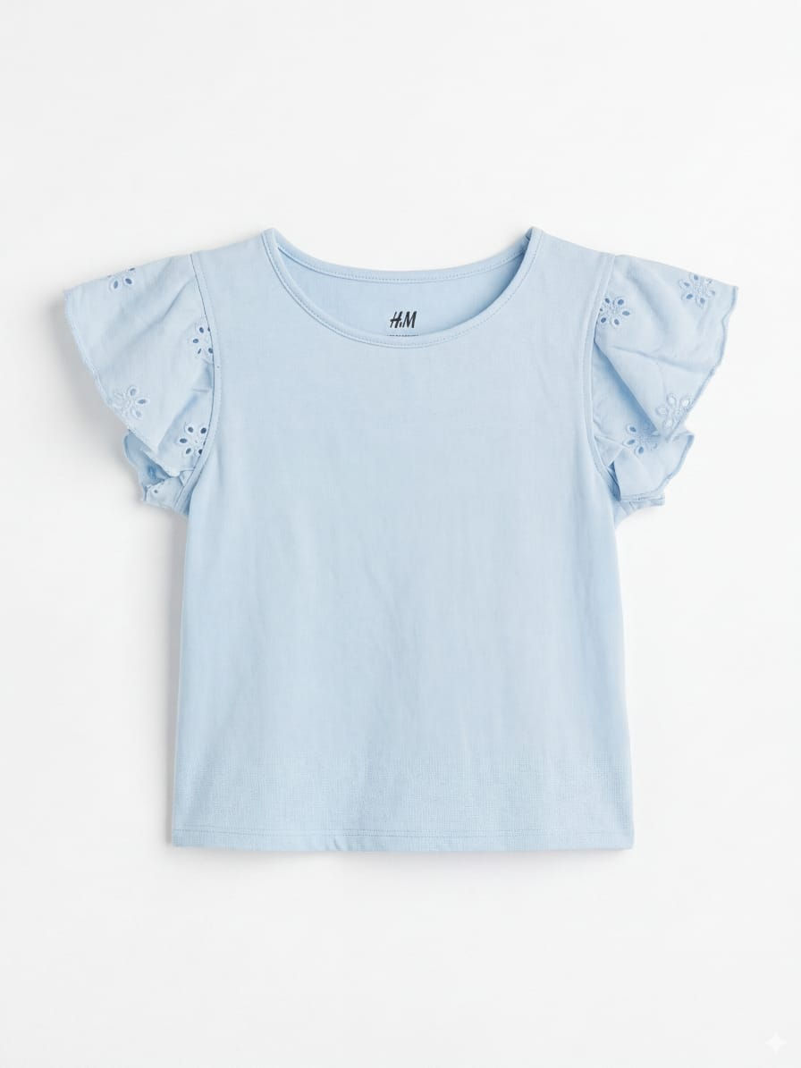 Miniatura: Blusa Manga de Bolado Amarilla/Azul