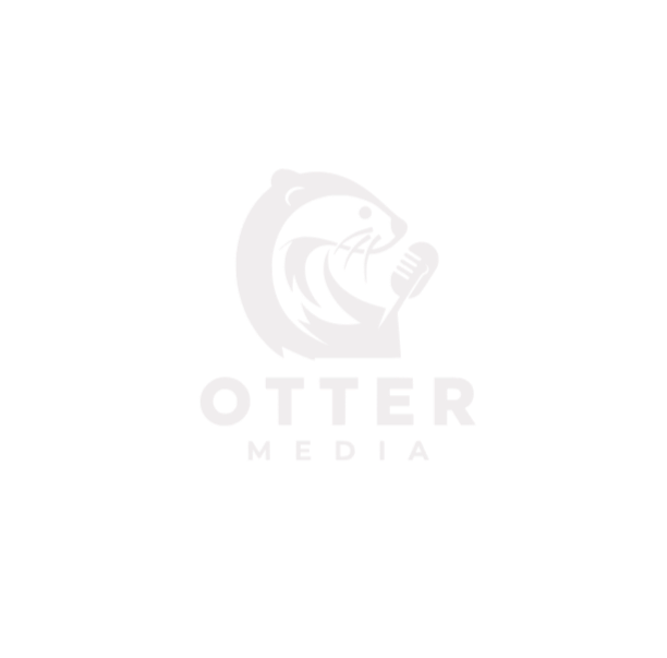 Otter Media Logo - an otter with a microphone