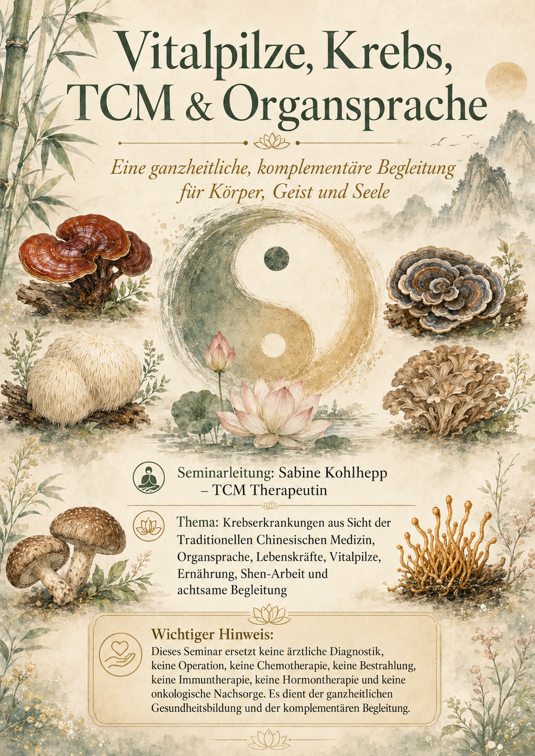 🌿 Seminar - Adaptogene Vitalpilze aus Sicht der TCM 🌿