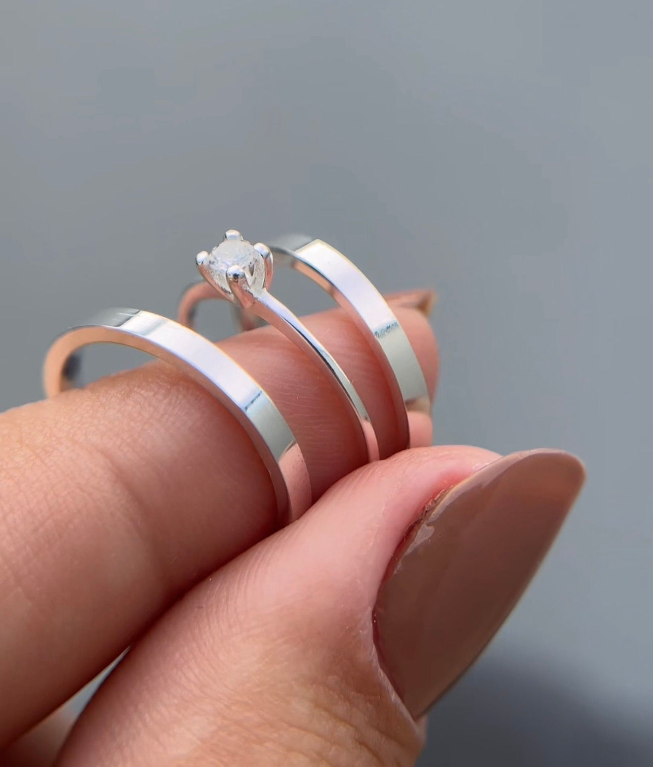 Par De Alianças De Prata 2mm Legítima 950 + Anel + Gravação