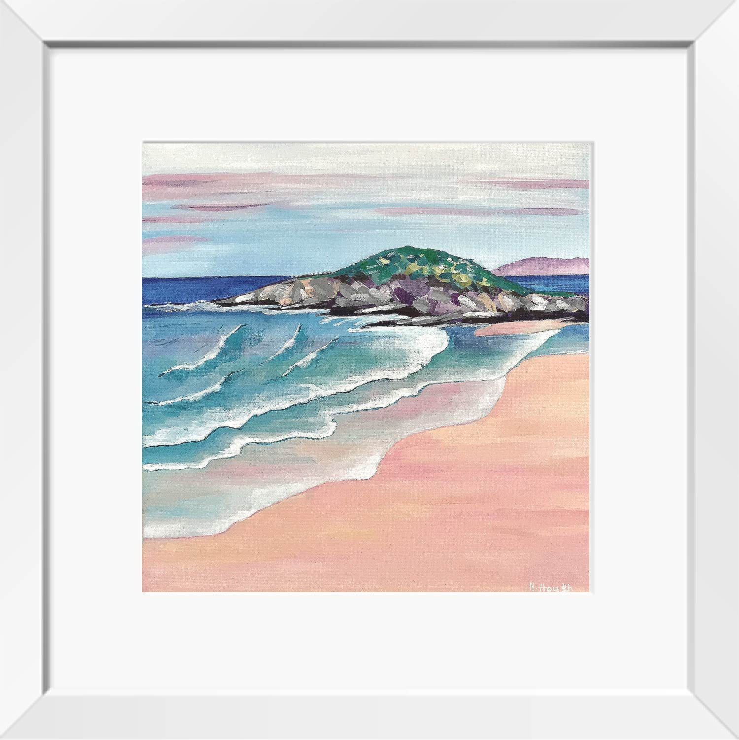 Fistral Beach painting (Colourful Cornwall) | Print