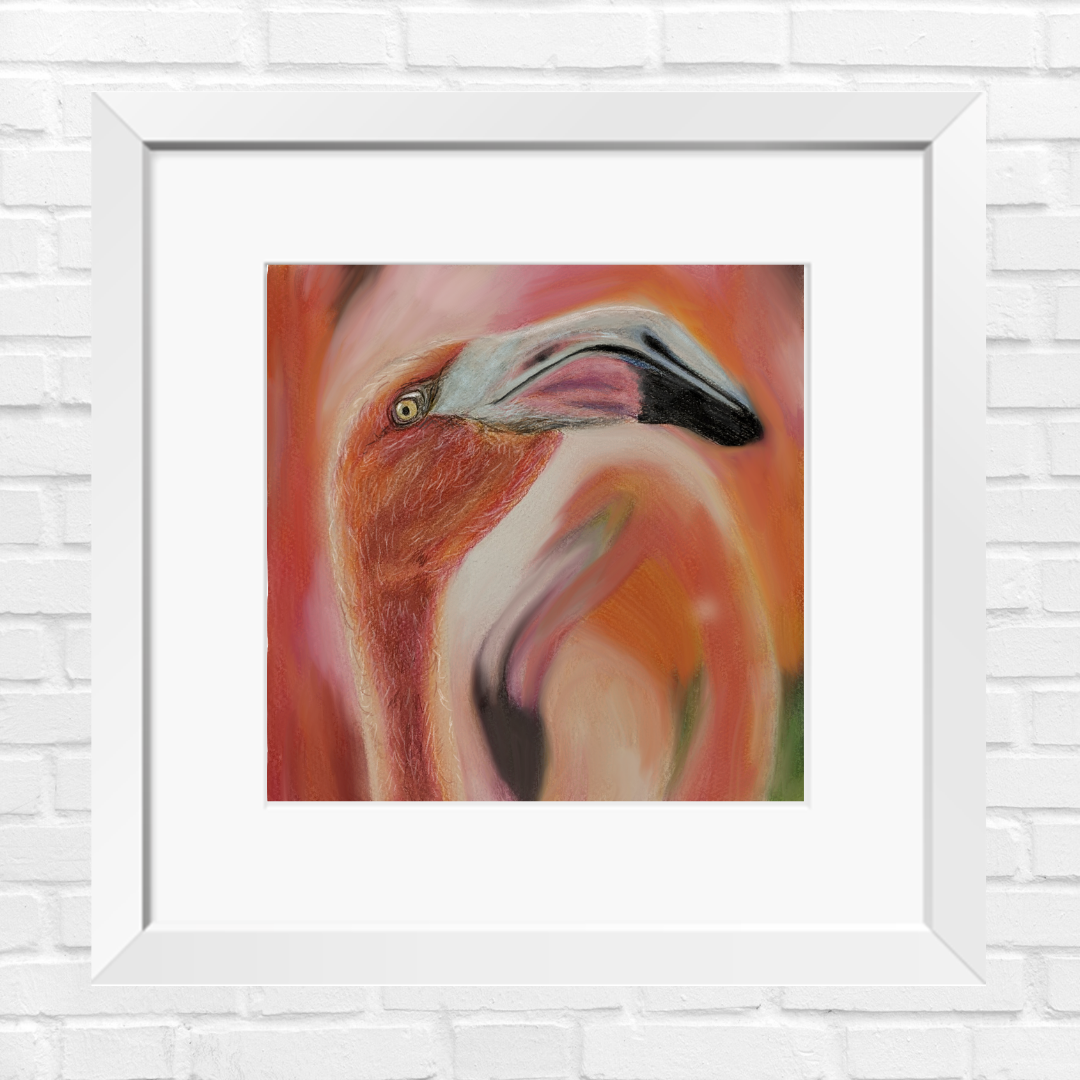 Flamingo art painting print