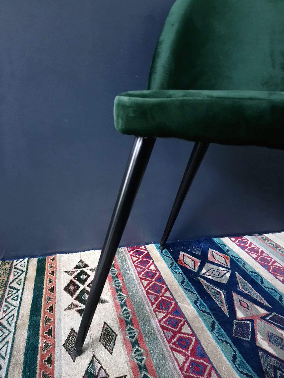 Miniature : 2 Chaises en velours vert foncé