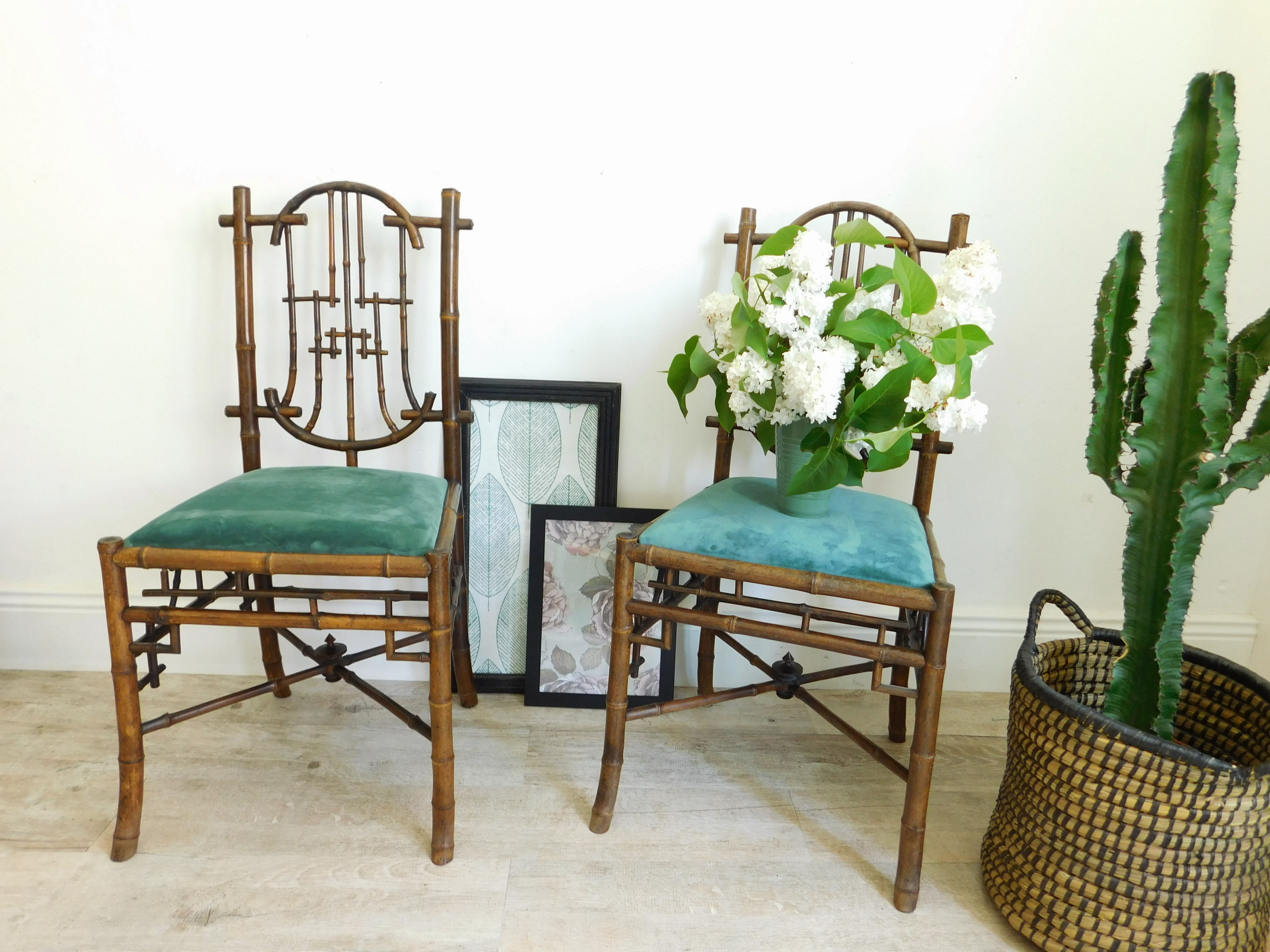 2 chaises en bambou époque XIXe rares