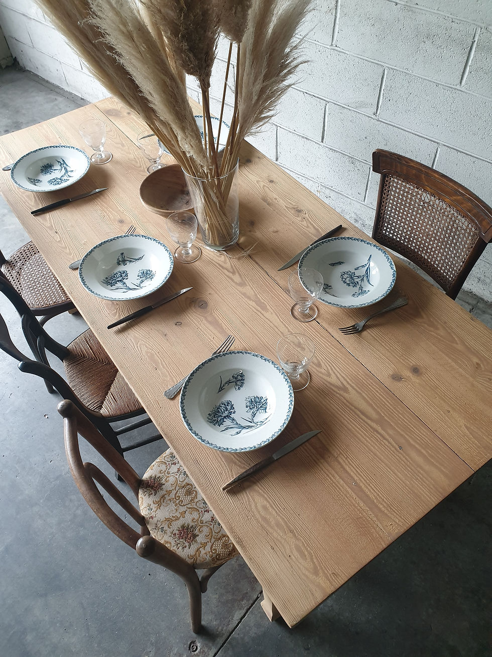 Miniature : Table campagne vintage