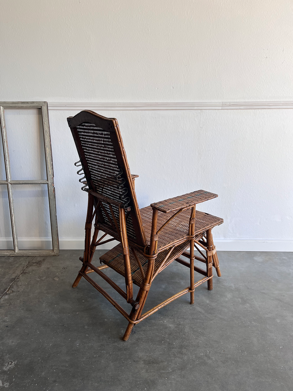 Miniature : Chaise longue en rotin des années 30