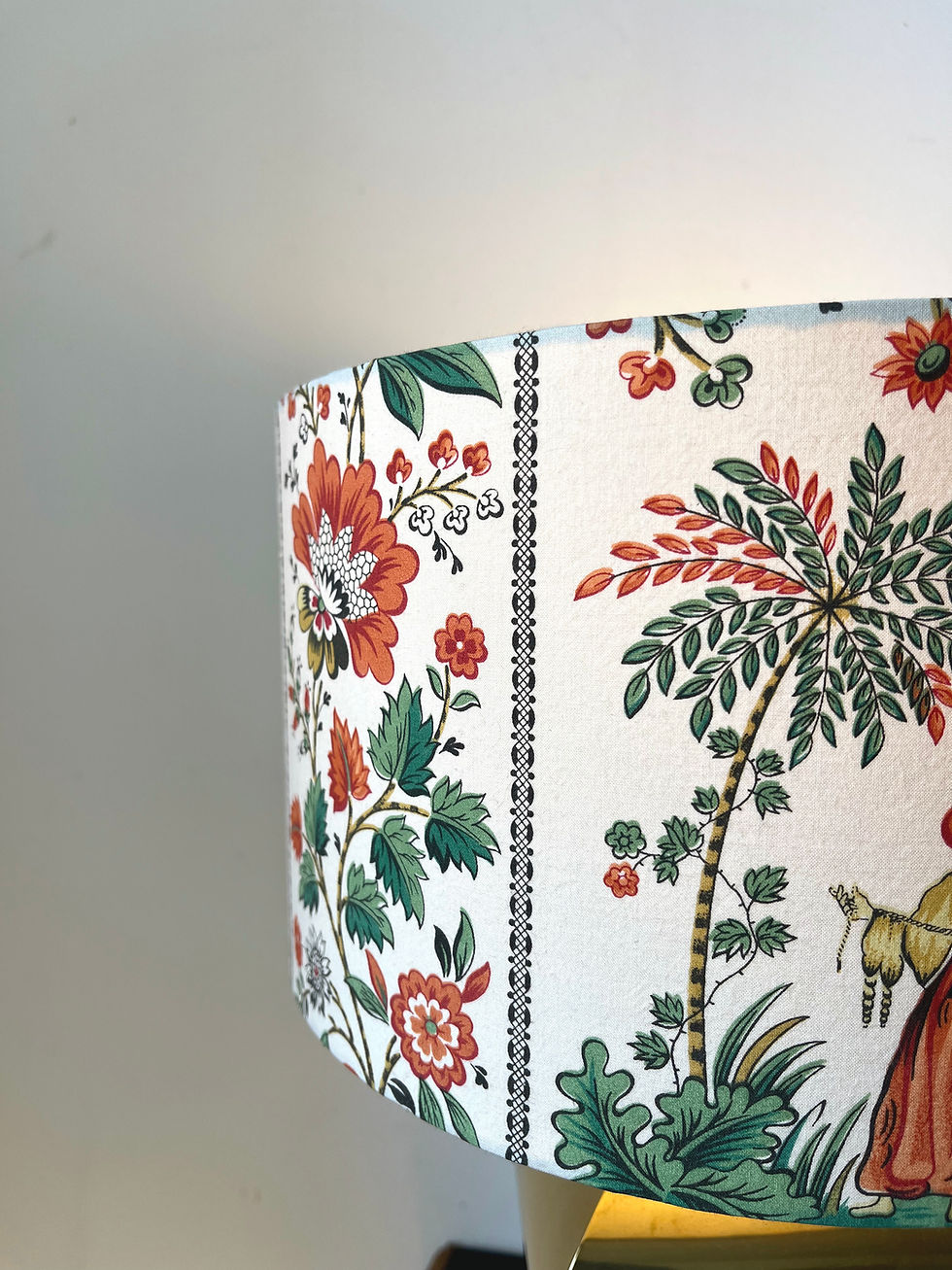 Miniature : Lampe en laiton 80s tissu Pierre Frey 