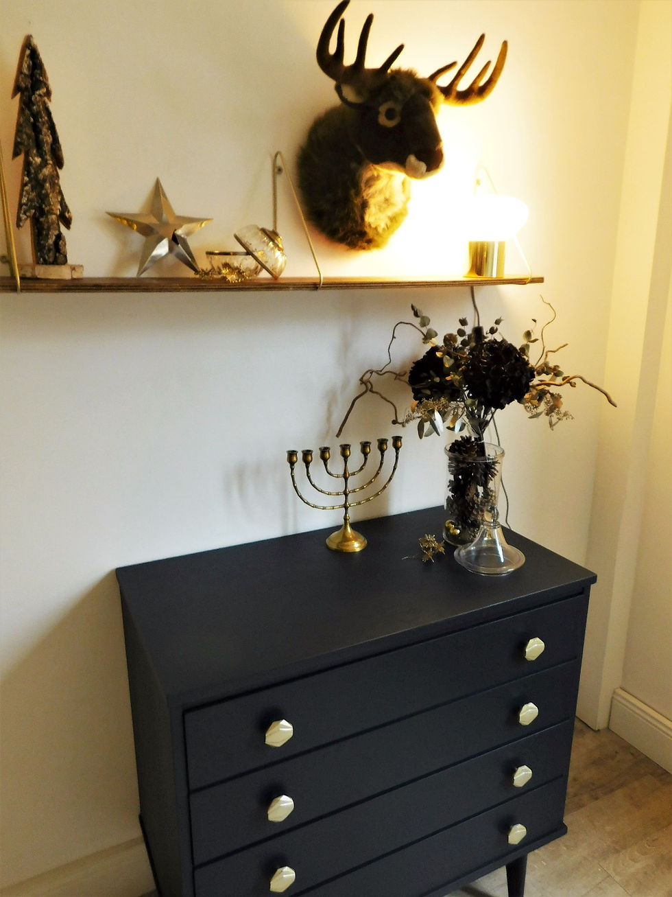Miniature : Commode "night blue" finitions art déco
