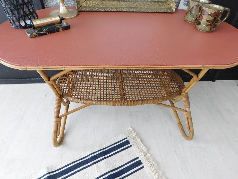 Miniature : Table basse en rotin terracotta