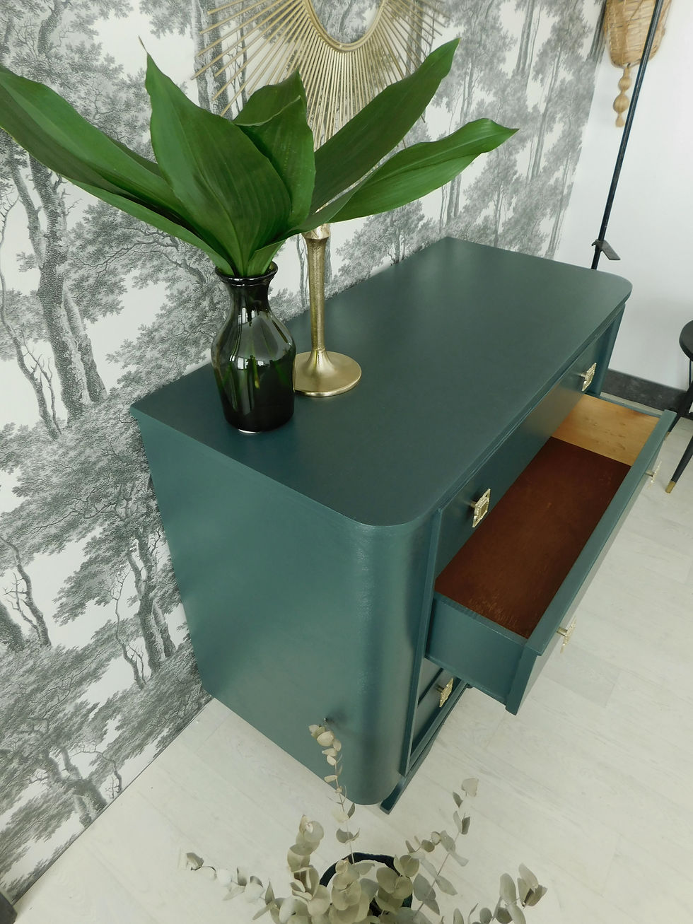 Miniature : Commode Art Déco vert bleuté