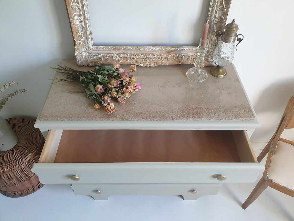 Miniature : Commode Art Déco beige grisé haussmien