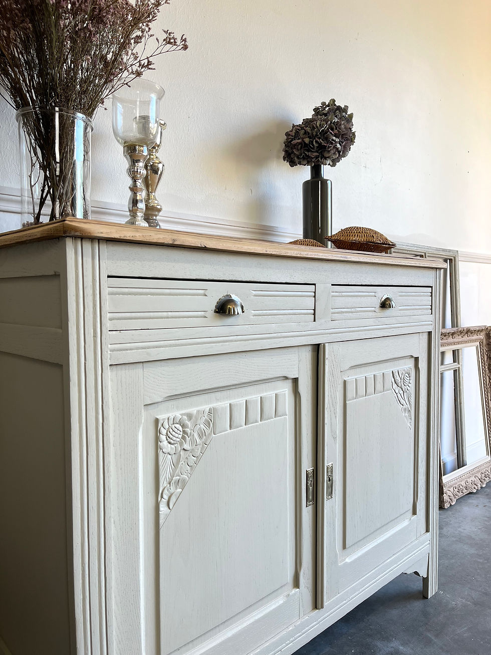 Miniature : Buffet vintage Art déco grège 