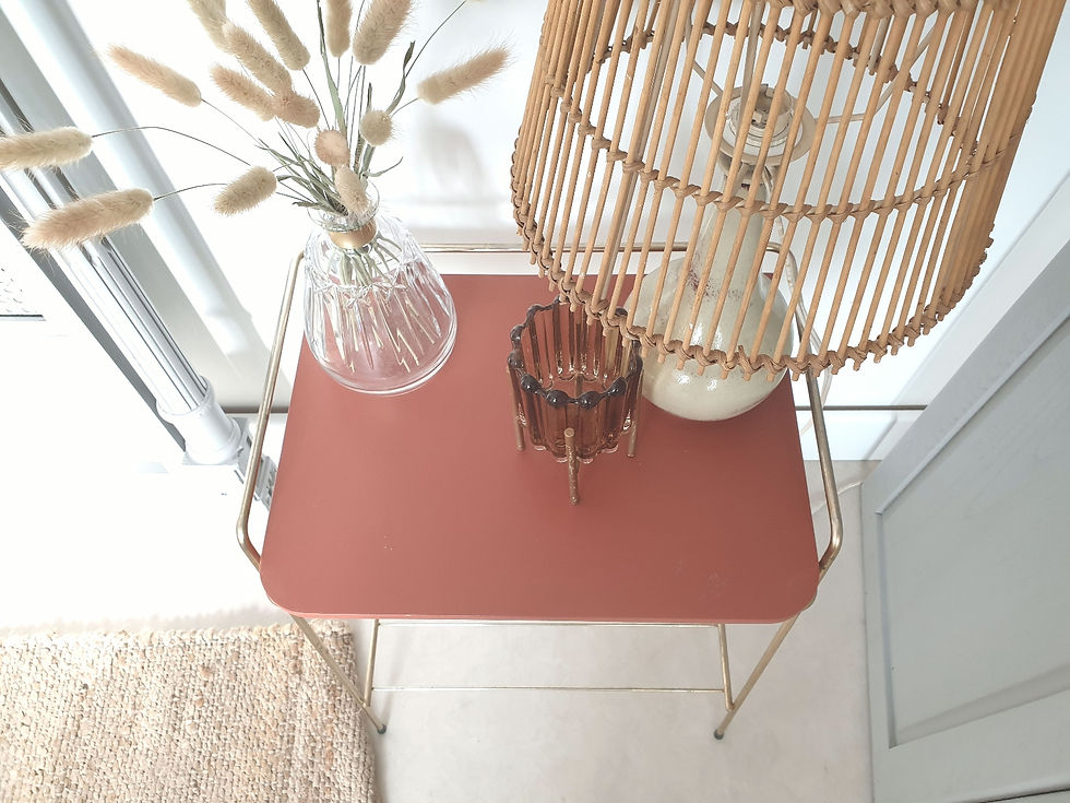 Miniature : Desserte vinyle dorée et terracotta