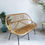 Miniature : Banquette en rotin vintage pieds métal