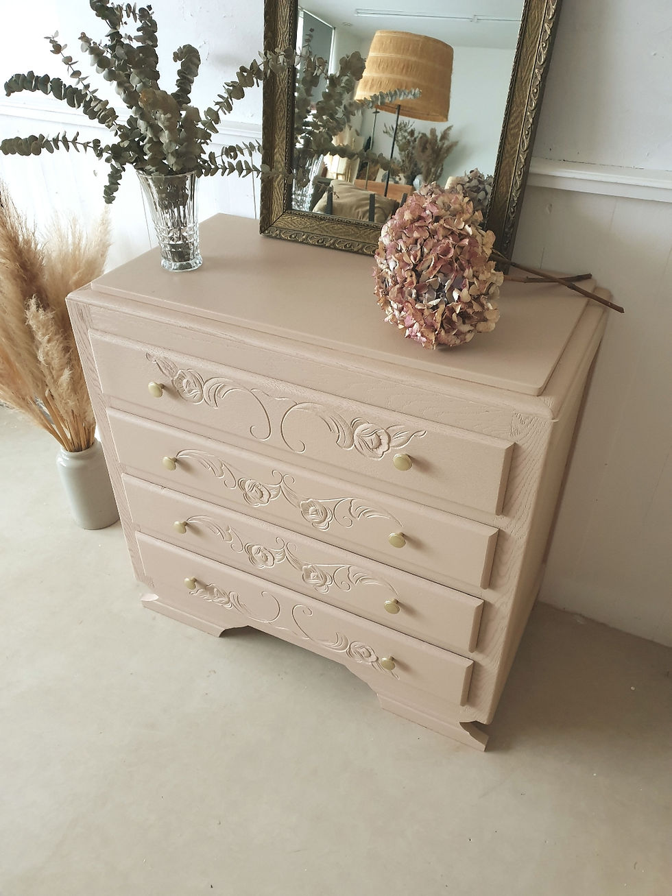 Miniature : Commode Art Déco rose ancien