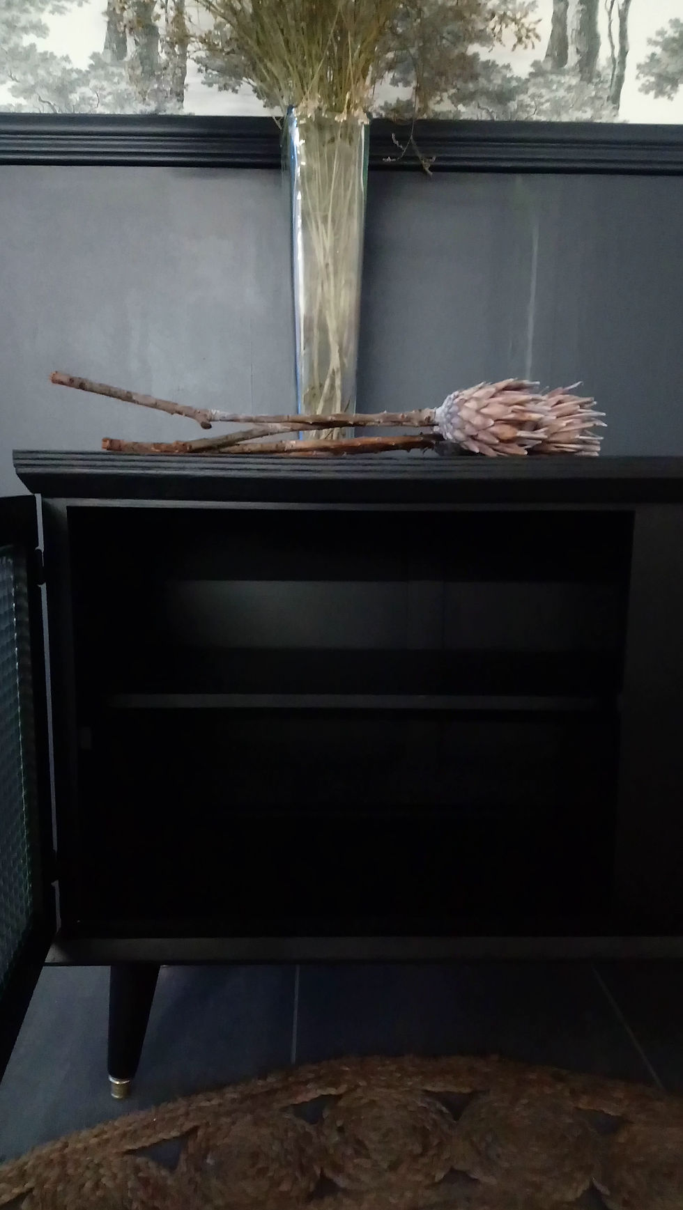 Miniature : Meuble tv vintage vitrage rétro