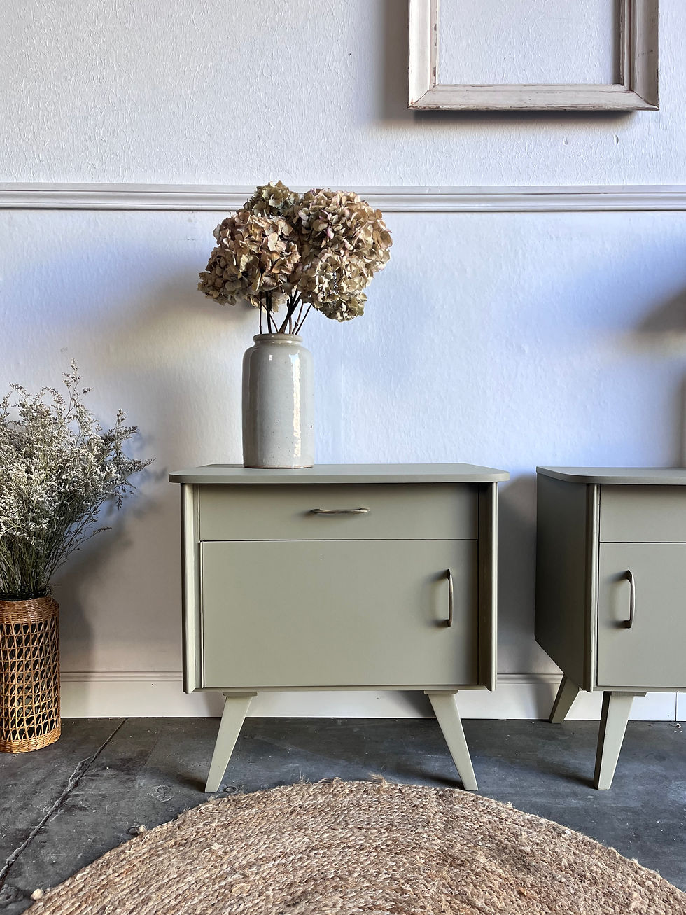 Miniature : Ensemble de 2 chevets vintage couleur argile 