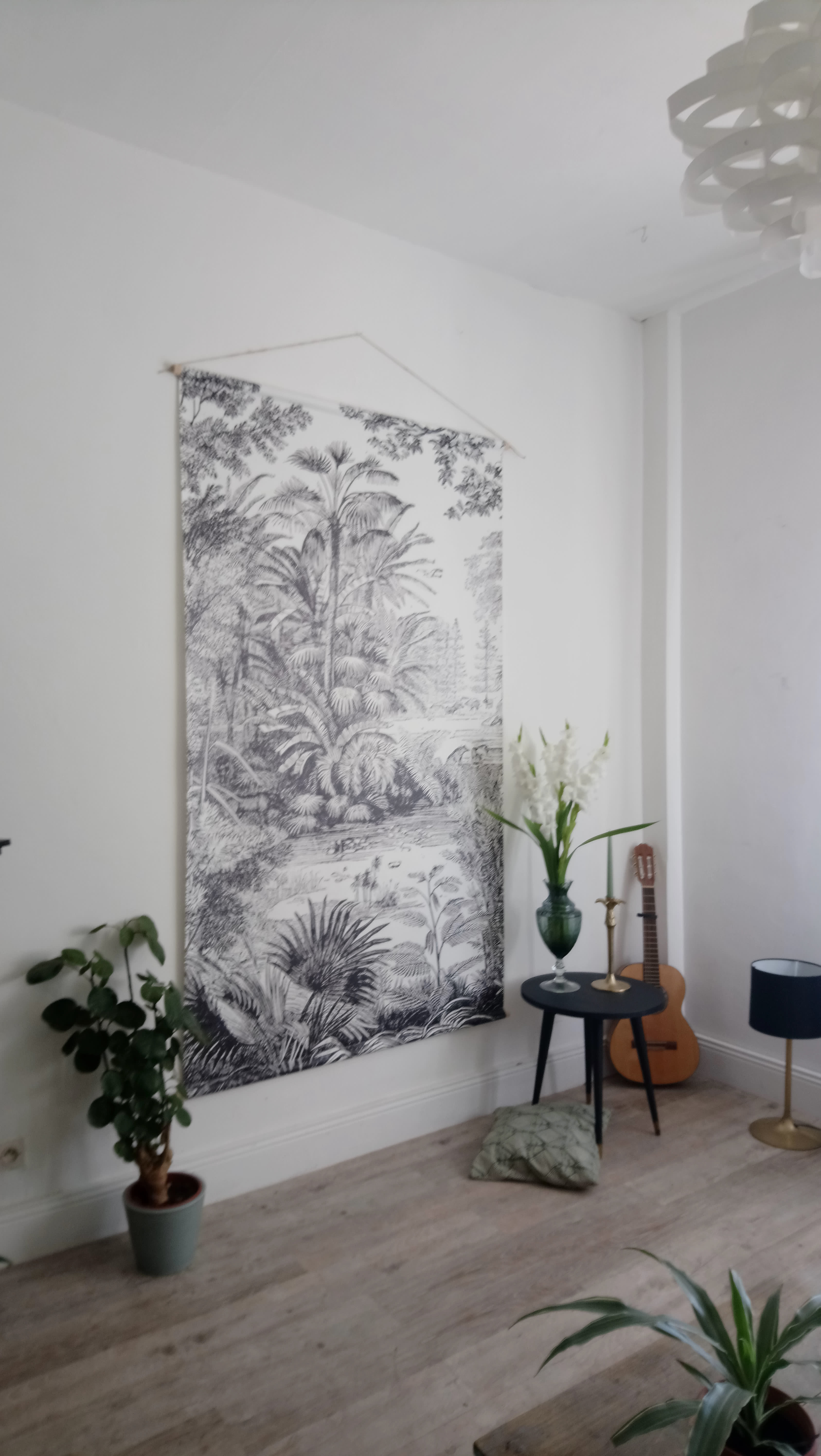 Toile murale, décor de gravure ancienne