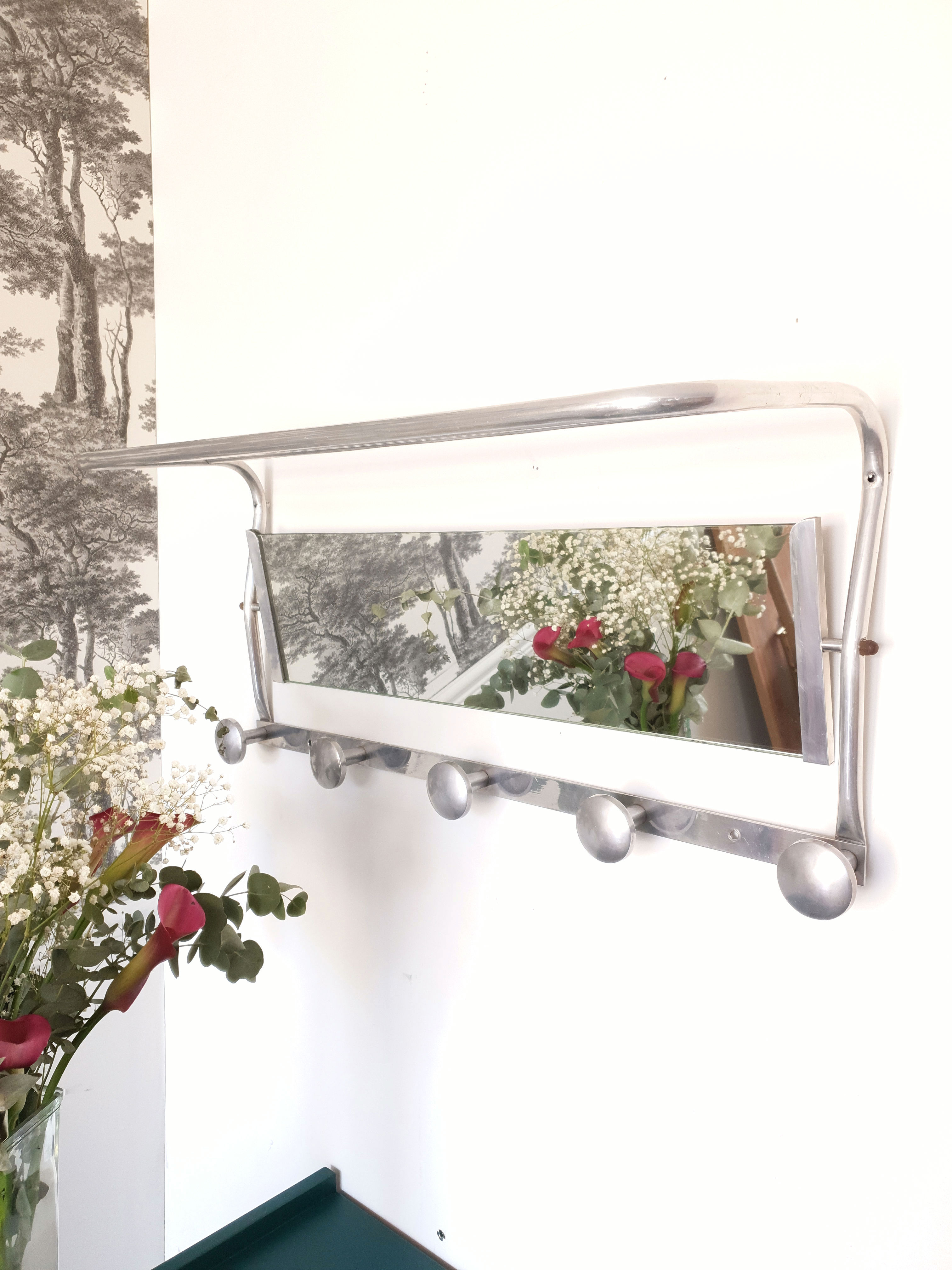 porte manteau vestiaire chromé art déco vintage